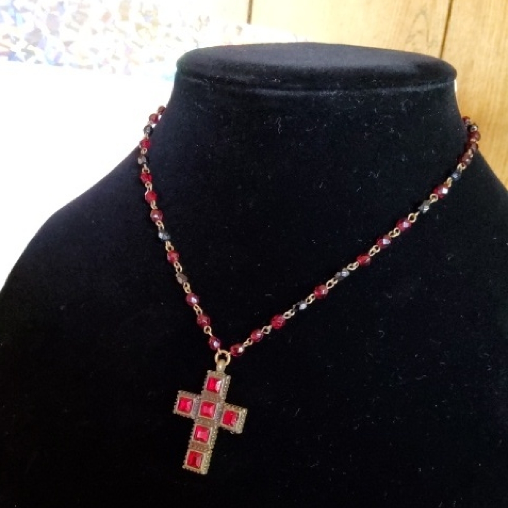 Ben-Amum 24K Gold-plated Pewter Cross Necklace